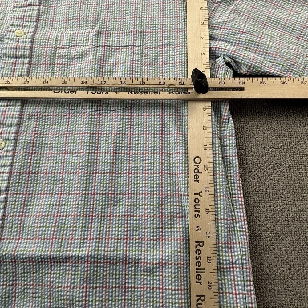 Brooks Brothers Shirt Adult Large Check Button Up Short Sleeve Casual Men's